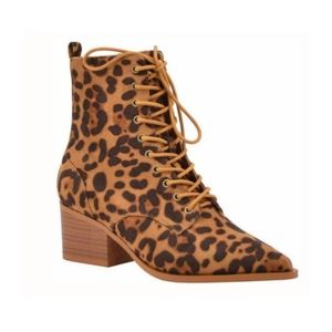 Leopard Lace-Up Booties